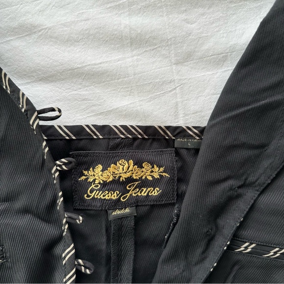 Vintage NWT Guess Vest Y2k Black Vest Halter Button Down L - Picture 7 of 13